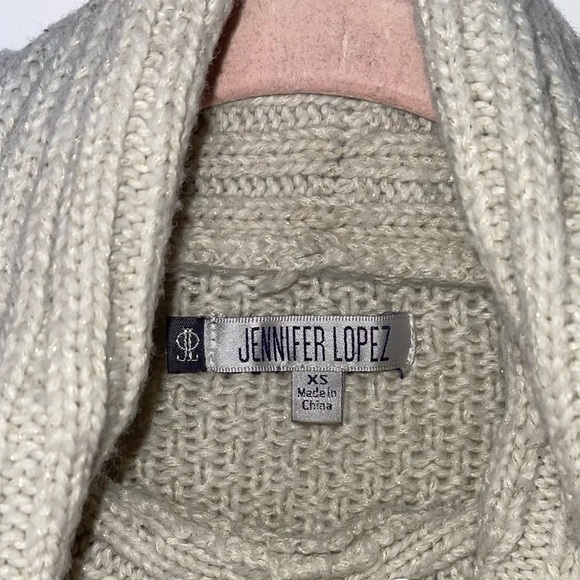 JENNIFER LOPEZ Cream Oversized Cowl Neck Sweater XS - Picture 5 of 7